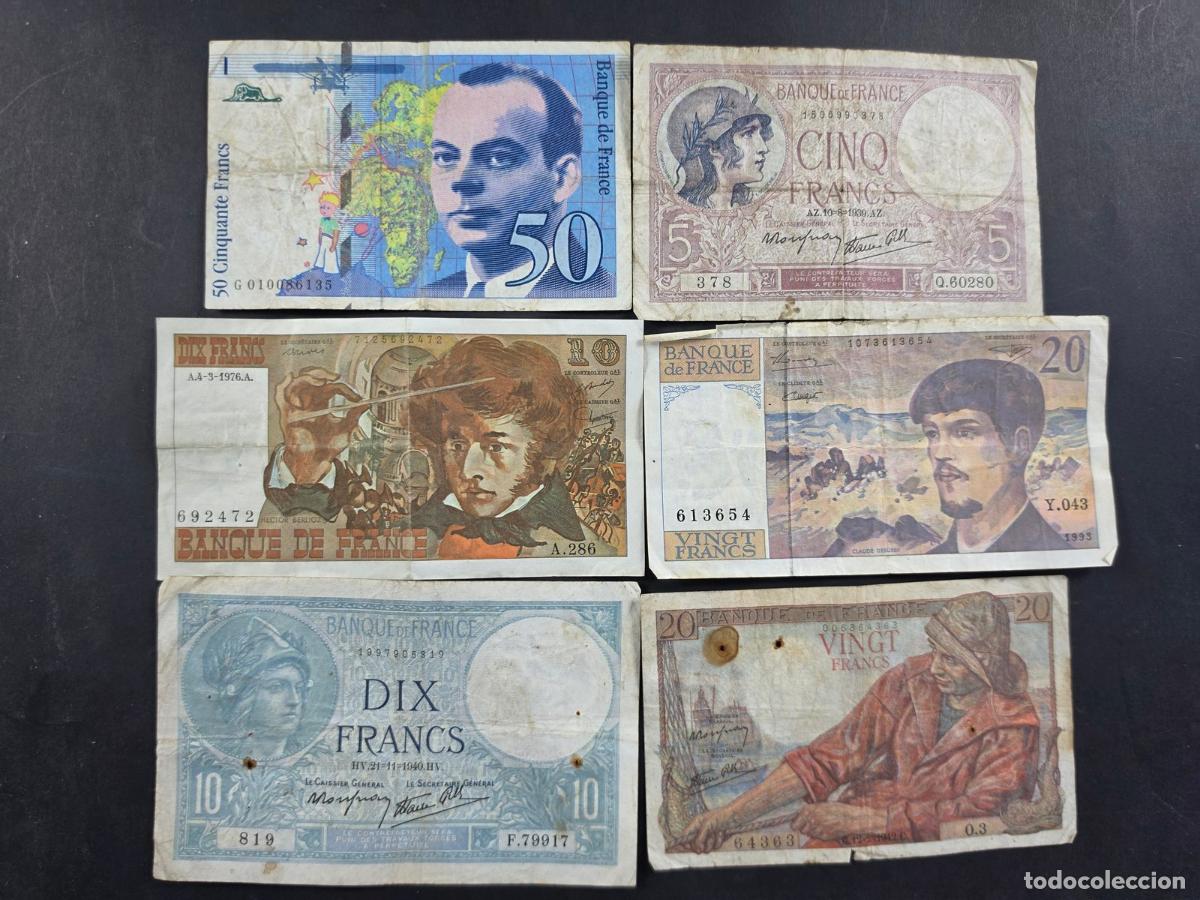 Billetes extranjeros: Lote de billetes franceses - Foto 3