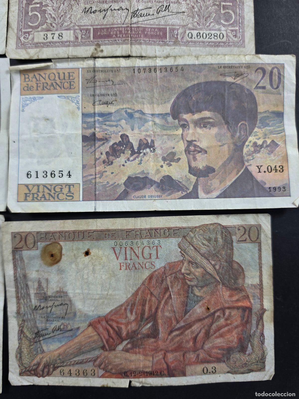 Billetes extranjeros: Lote de billetes franceses - Foto 4