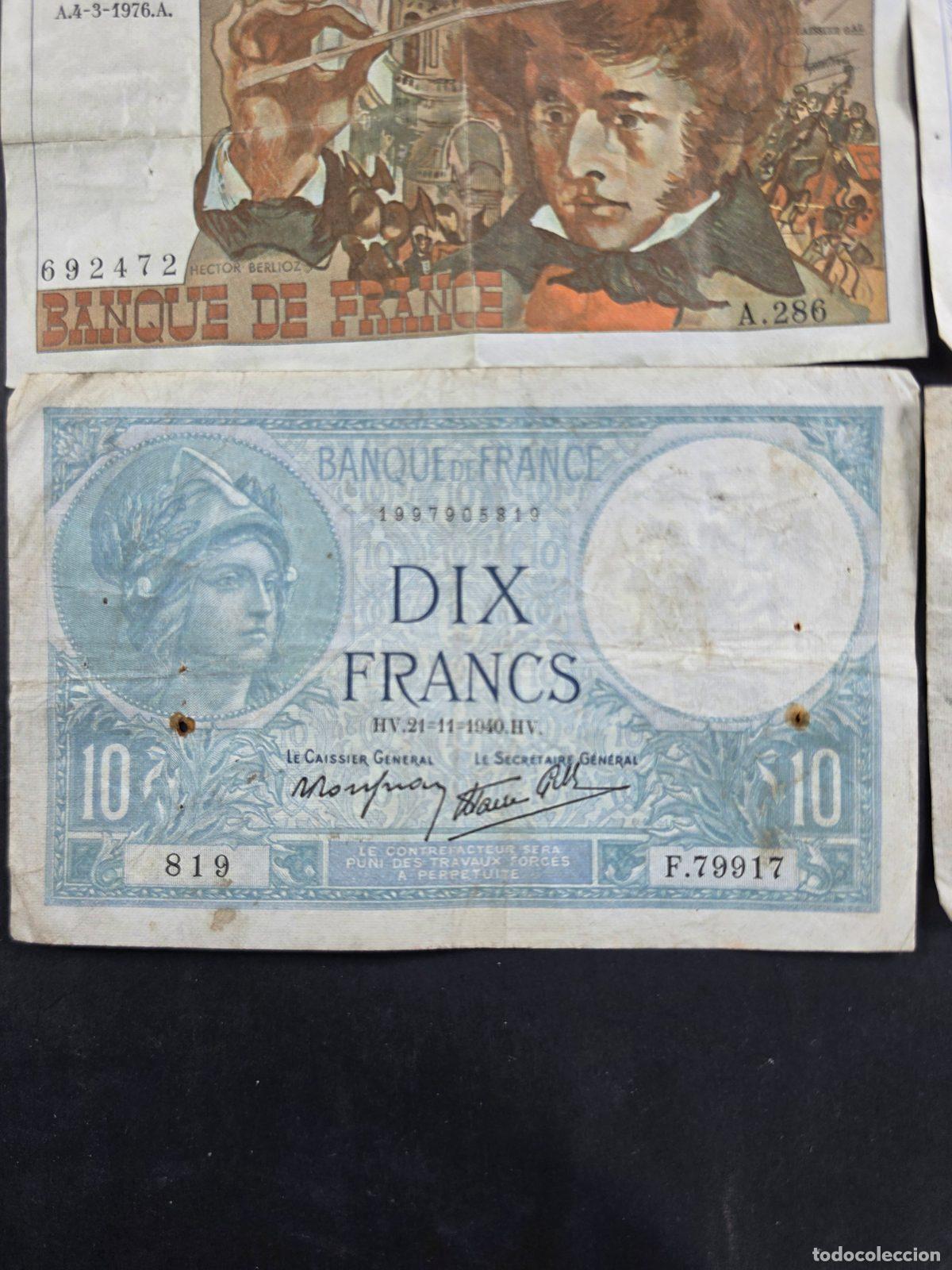 Billetes extranjeros: Lote de billetes franceses - Foto 1