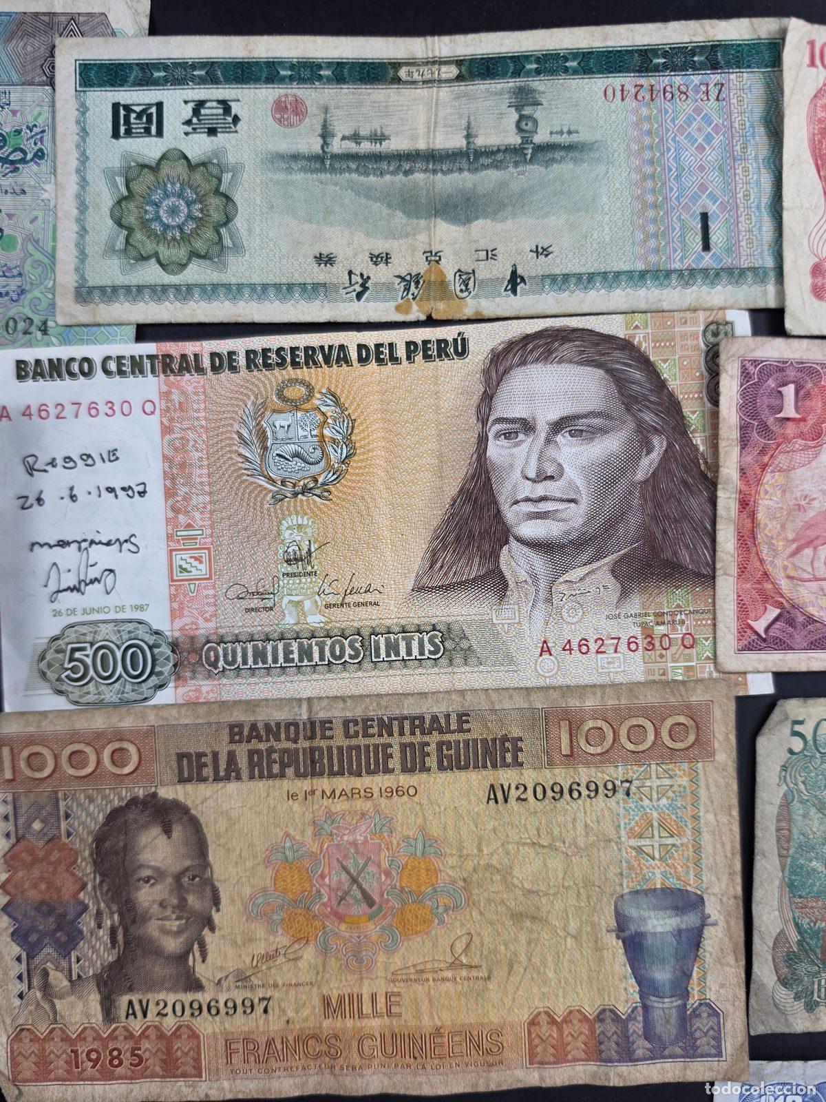 Billetes extranjeros: Lote de 18 billetes del mundo. - Foto 2