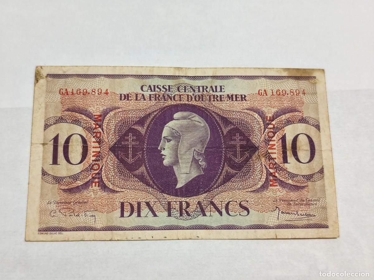 Billetes extranjeros: Martinica 10francs F.