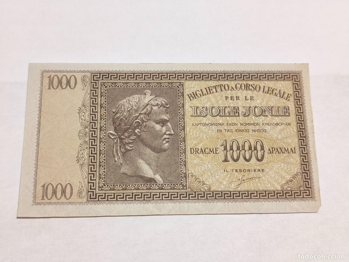 Billetes extranjeros: Grecia Isole Jonie 1000Draghmas VF.