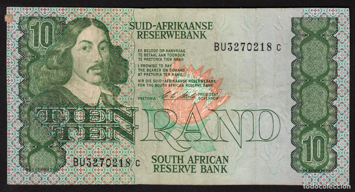 Billetes extranjeros: SUDAFRICA (Africa del Sur). 10 rand (1990-1993). Pick 120e. Firma 7. Fauna.