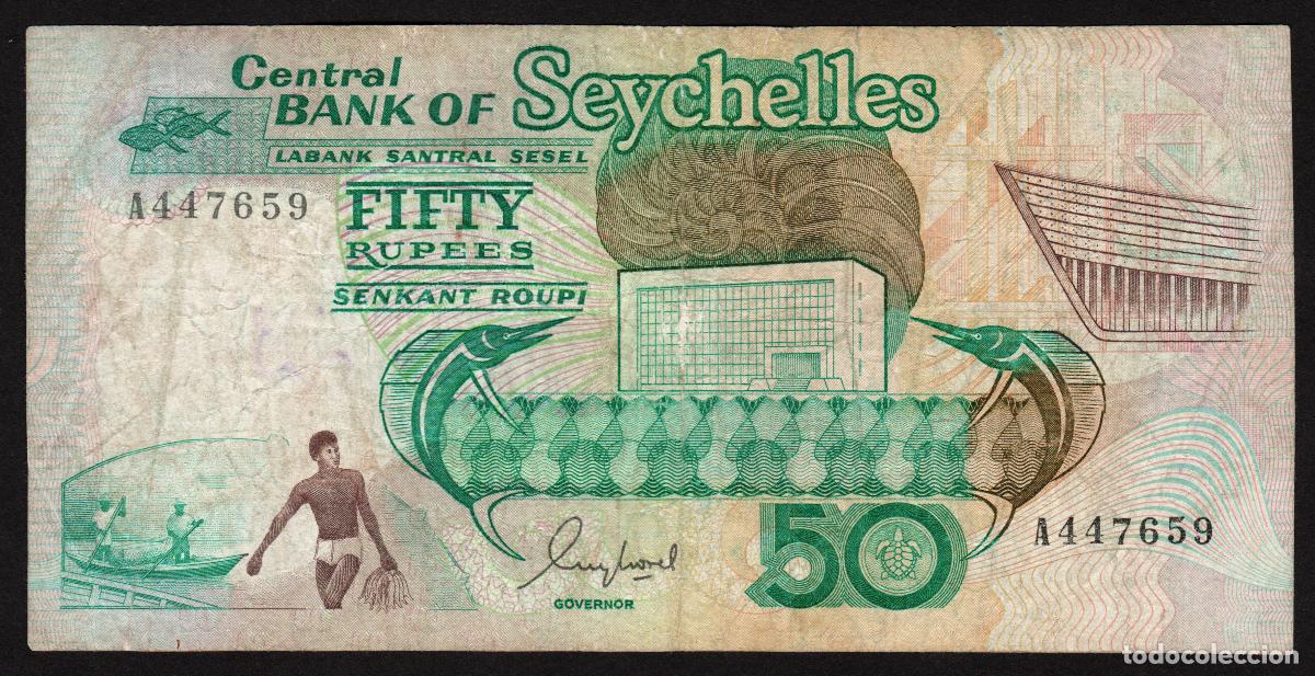 Billetes extranjeros: SEYCHELLES. 50 rupees S/F(1989). Pick 34. Serie A.
