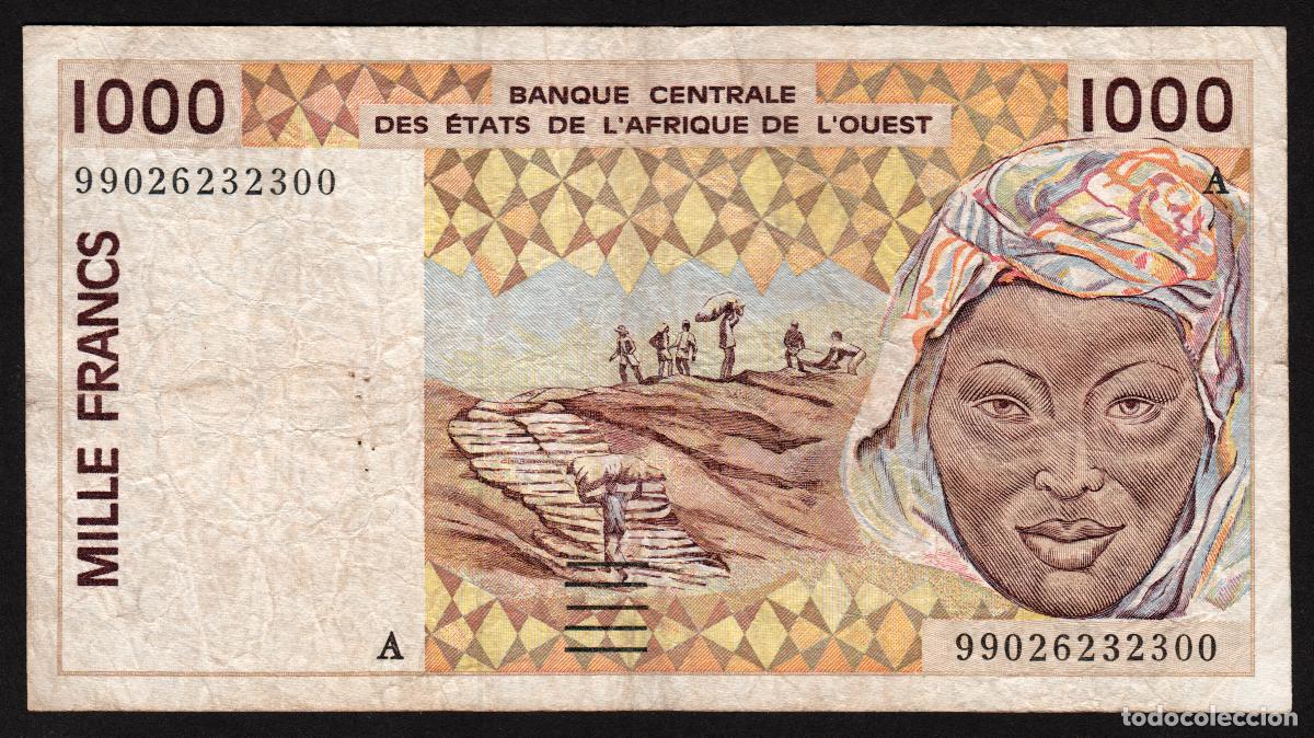 Billetes extranjeros: ESTADOS DE AFRICA OCCIDENTAL. Costa de Marfil (Letra A). 1000 FRANCOS 1999.