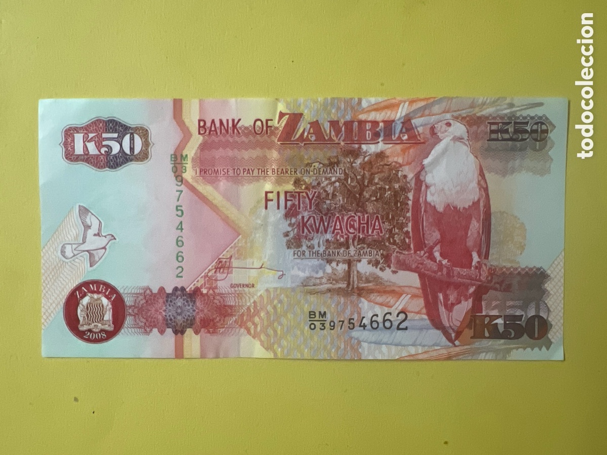 Billetes extranjeros: A44. BILLETES ZAMBIA - 50 KWACHA - 2008