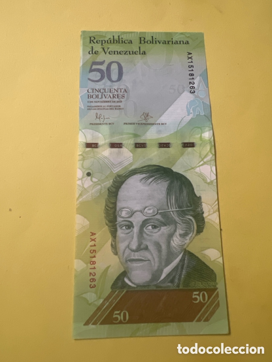 Billetes extranjeros: A52. Billete VENEZUELA 50 Bolivares 2015