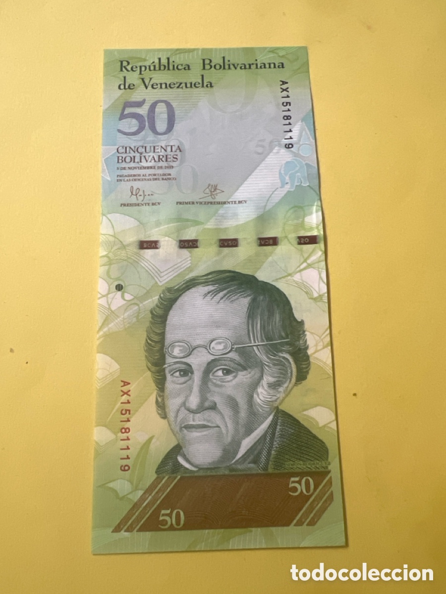 Billetes extranjeros: A53. Billete VENEZUELA 50 Bolivares 2015