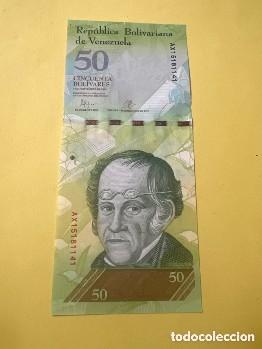 Billetes extranjeros: A54. Billete VENEZUELA 50 Bolivares 2015