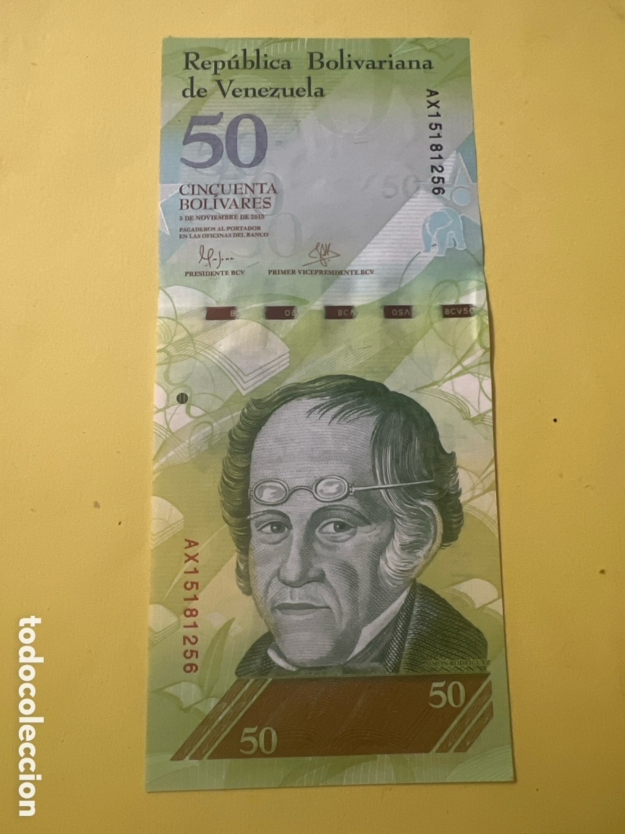 Billetes extranjeros: A55. Billete VENEZUELA 50 Bolivares 2015