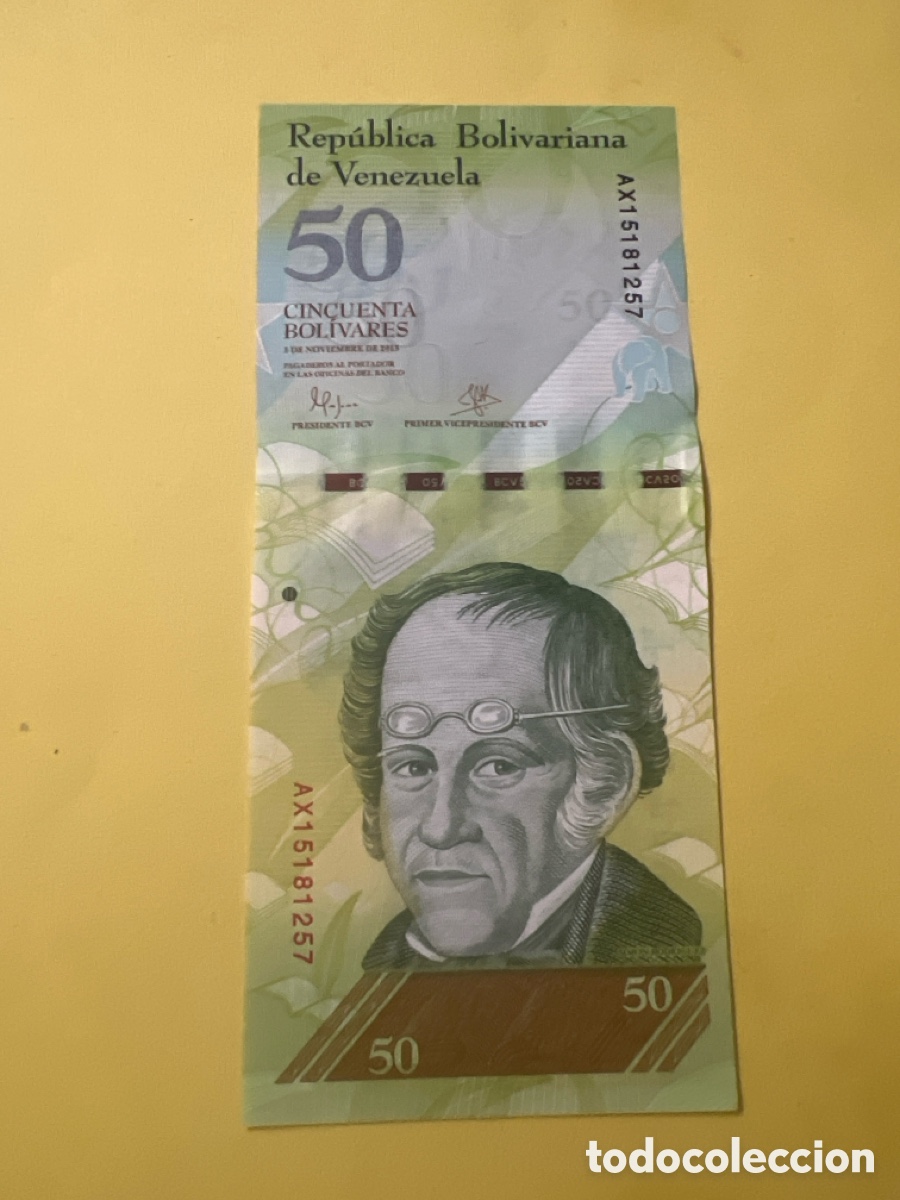 Billetes extranjeros: A57. Billete VENEZUELA 50 Bolivares 2015