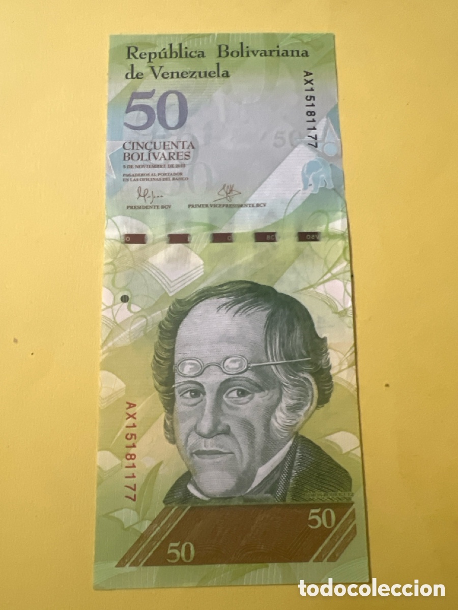 Billetes extranjeros: A58. Billete VENEZUELA 50 Bolivares 2015