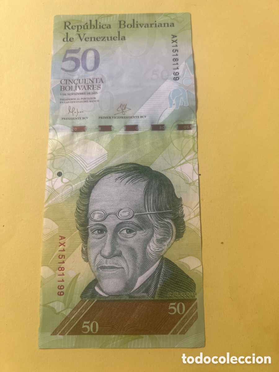 Billetes extranjeros: A59. Billete VENEZUELA 50 Bolivares 2015