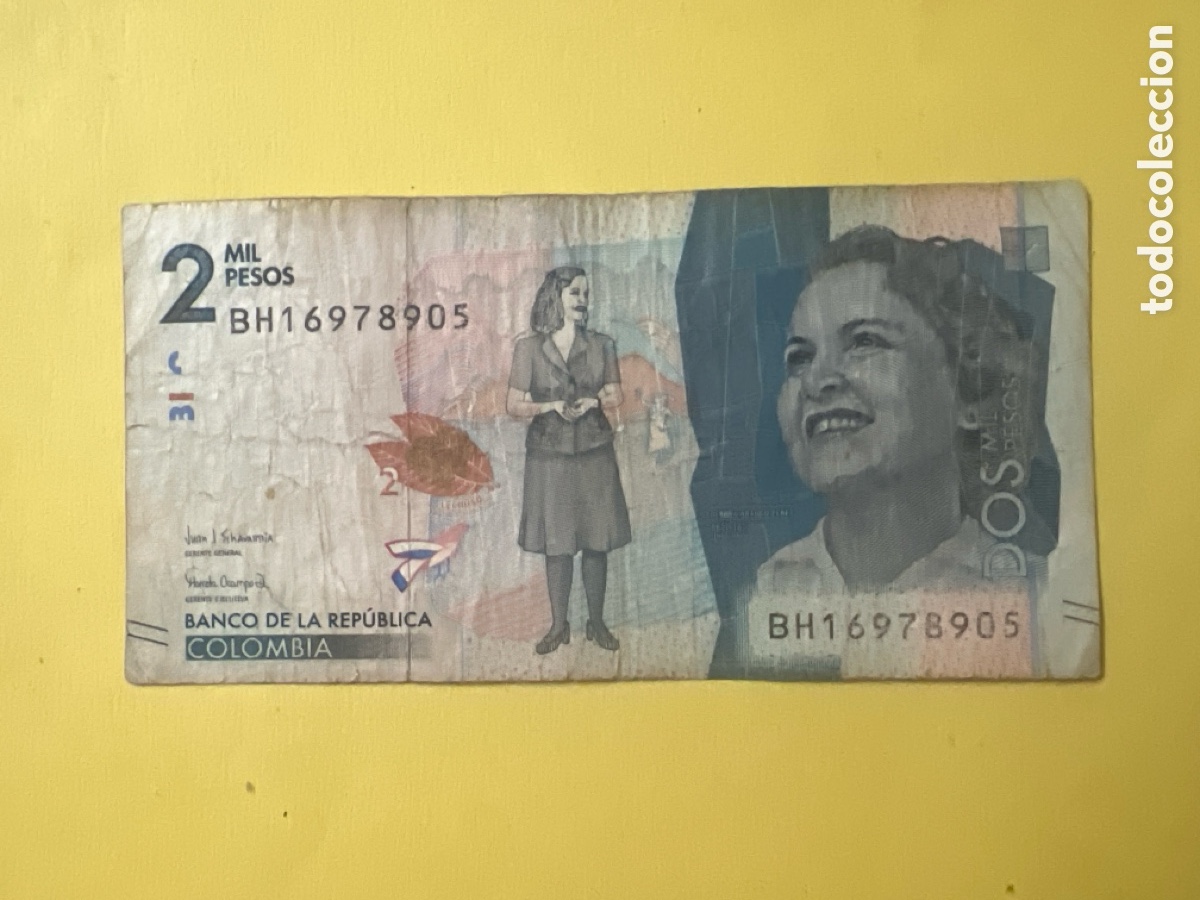 Billetes extranjeros: A65. BILLETE - COLOMBIA 2000 PESOS