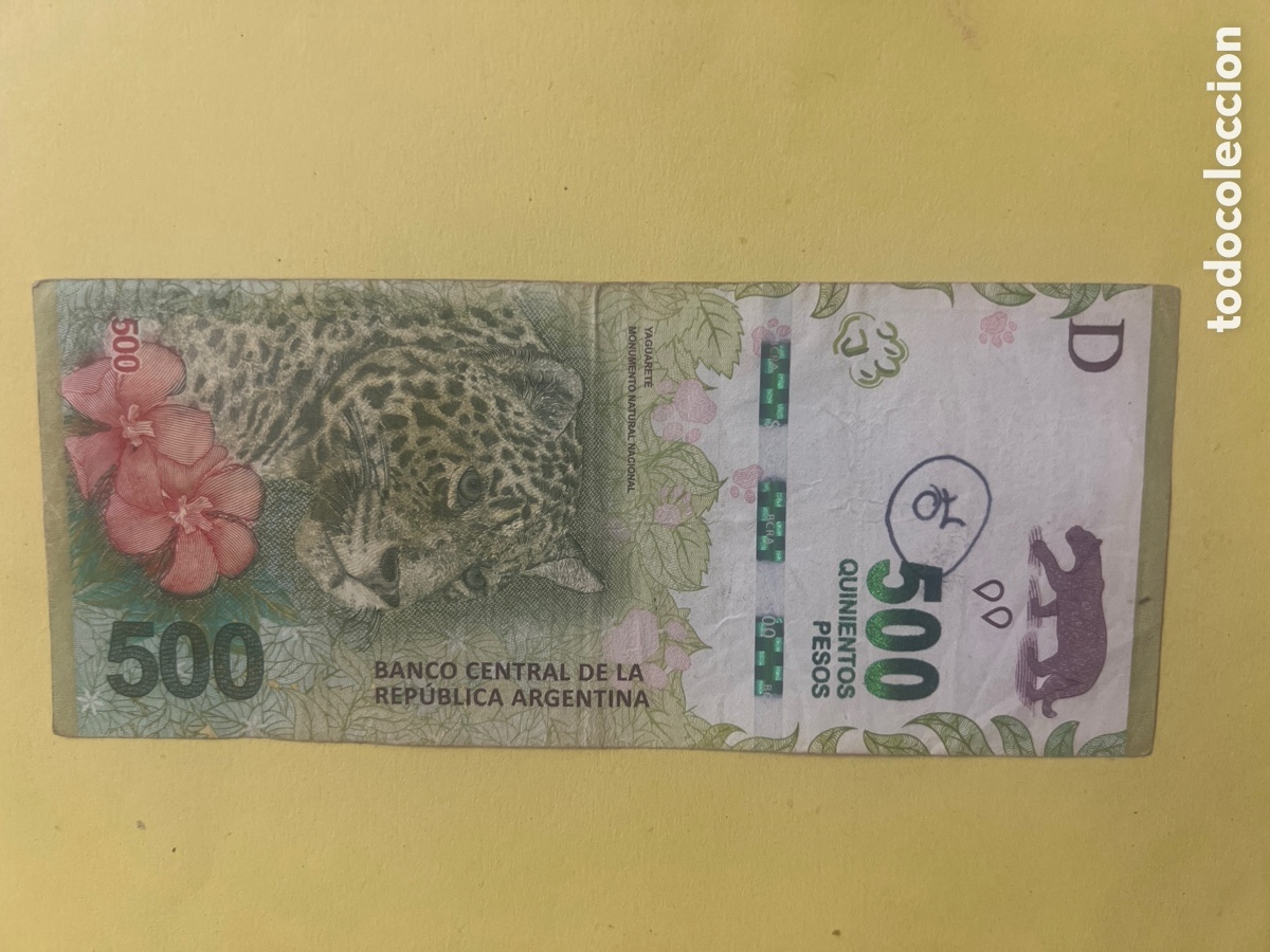 Billetes extranjeros: A66. Billete de 500 pesos Argentinos