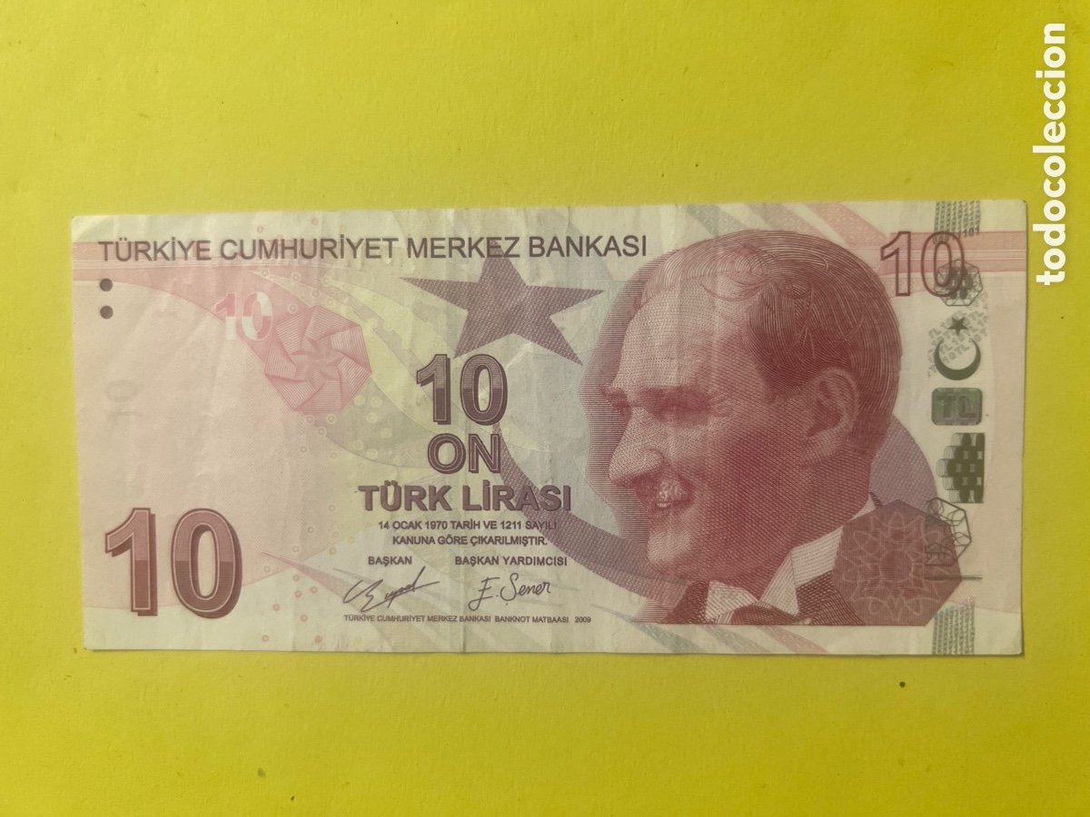 Billetes extranjeros: A67. BILLETE - TURQUIA 10 LIRAS - 10 ON TURK LIRASI