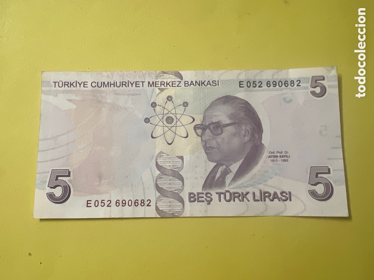 Billetes extranjeros: A68. Billete de Turquia 5 liras