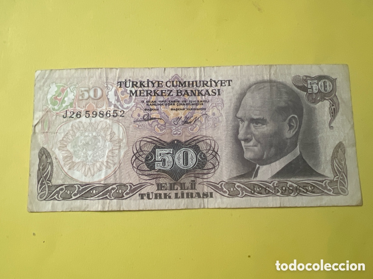 Billetes extranjeros: A69. BILLETE 50 LIRAS TURQUIA 1970