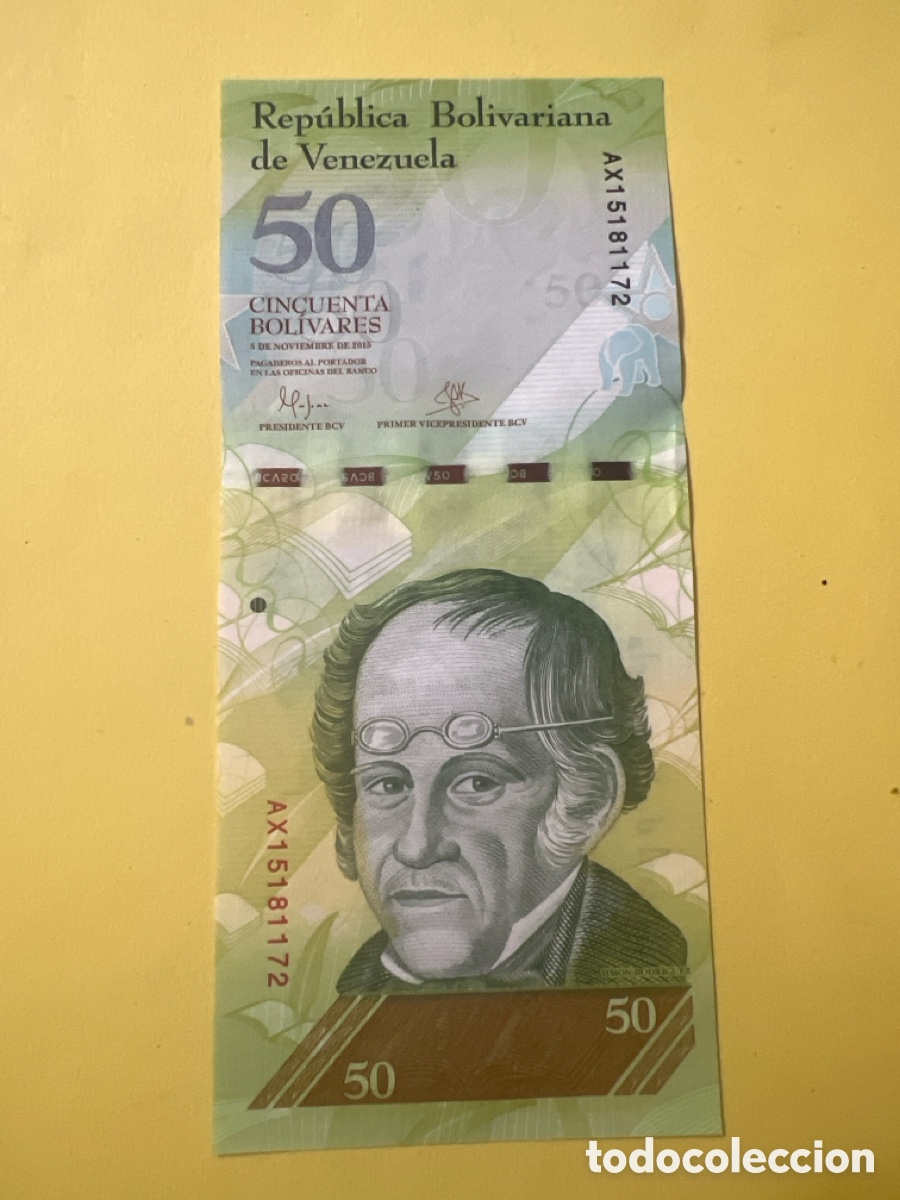 Billetes extranjeros: A70. Billete VENEZUELA 50 Bolivares 2015