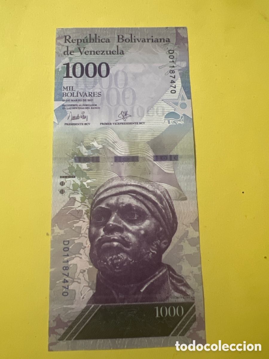 Billetes extranjeros: A77. BILLETE VENEZUELA. 1000 bolivares 23.3. 2017