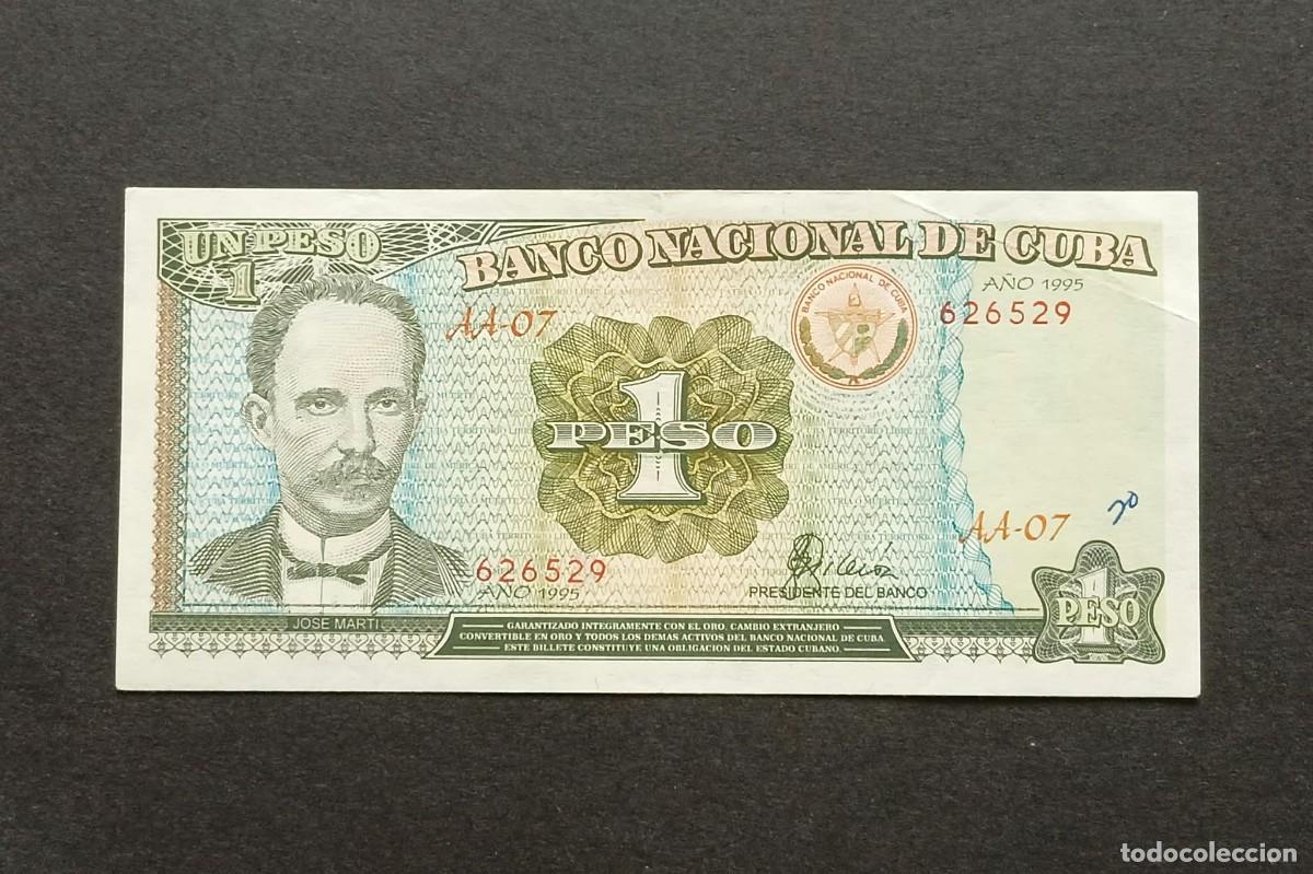 Billetes extranjeros: Cuba 1 Peso 1995. Jos&eacute; Mart&iacute;
