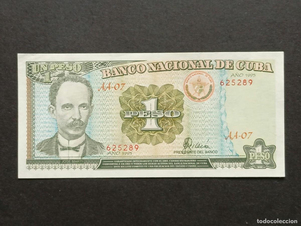 Billetes extranjeros: Cuba 1 Peso 1995. Jos&eacute; Mart&iacute;