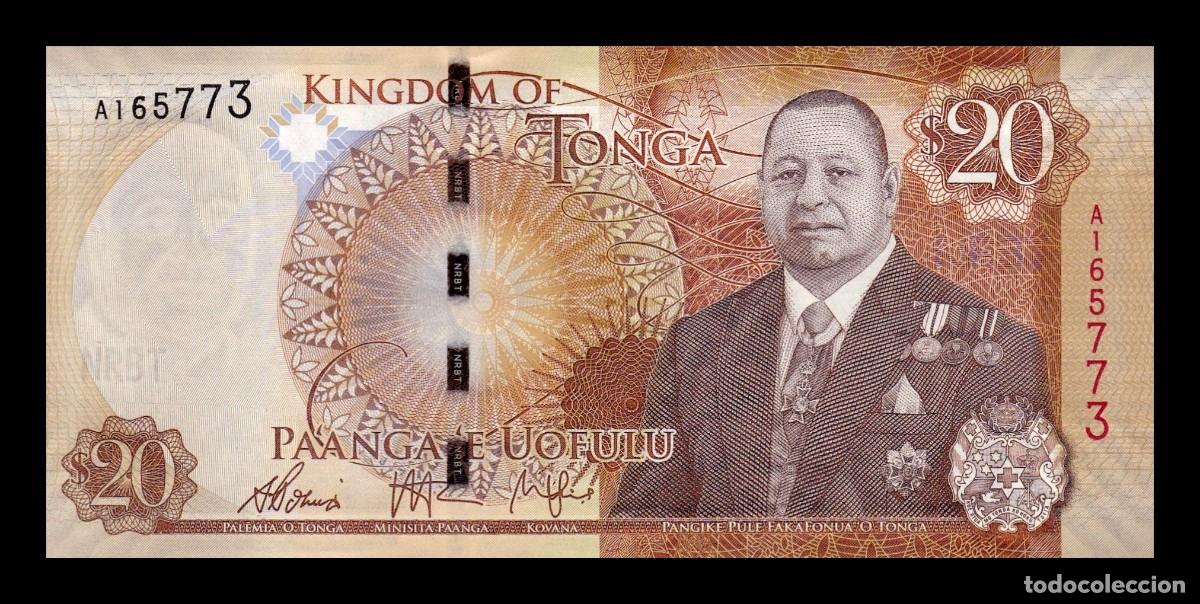 Billetes extranjeros: Tonga 20 Pa`anga Rey Tupou VI 2015 Pick 47 Sc Unc