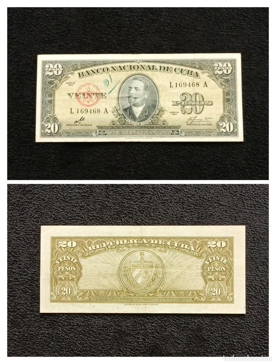 Billetes extranjeros: Cuba 20 Pesos 1960. Firma Ch&eacute;