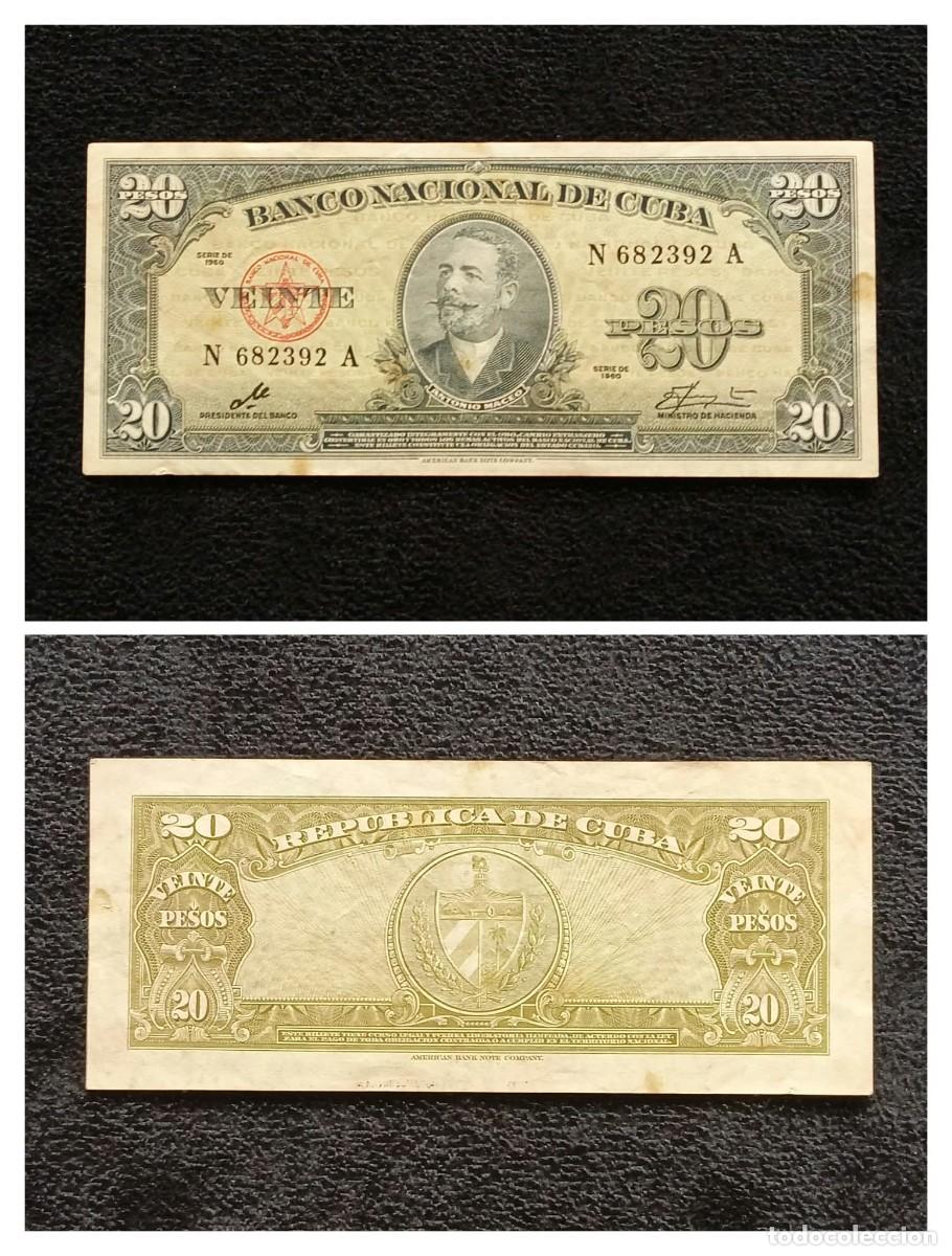 Billetes extranjeros: Cuba 20 Pesos 1960. Firma Ch&eacute;