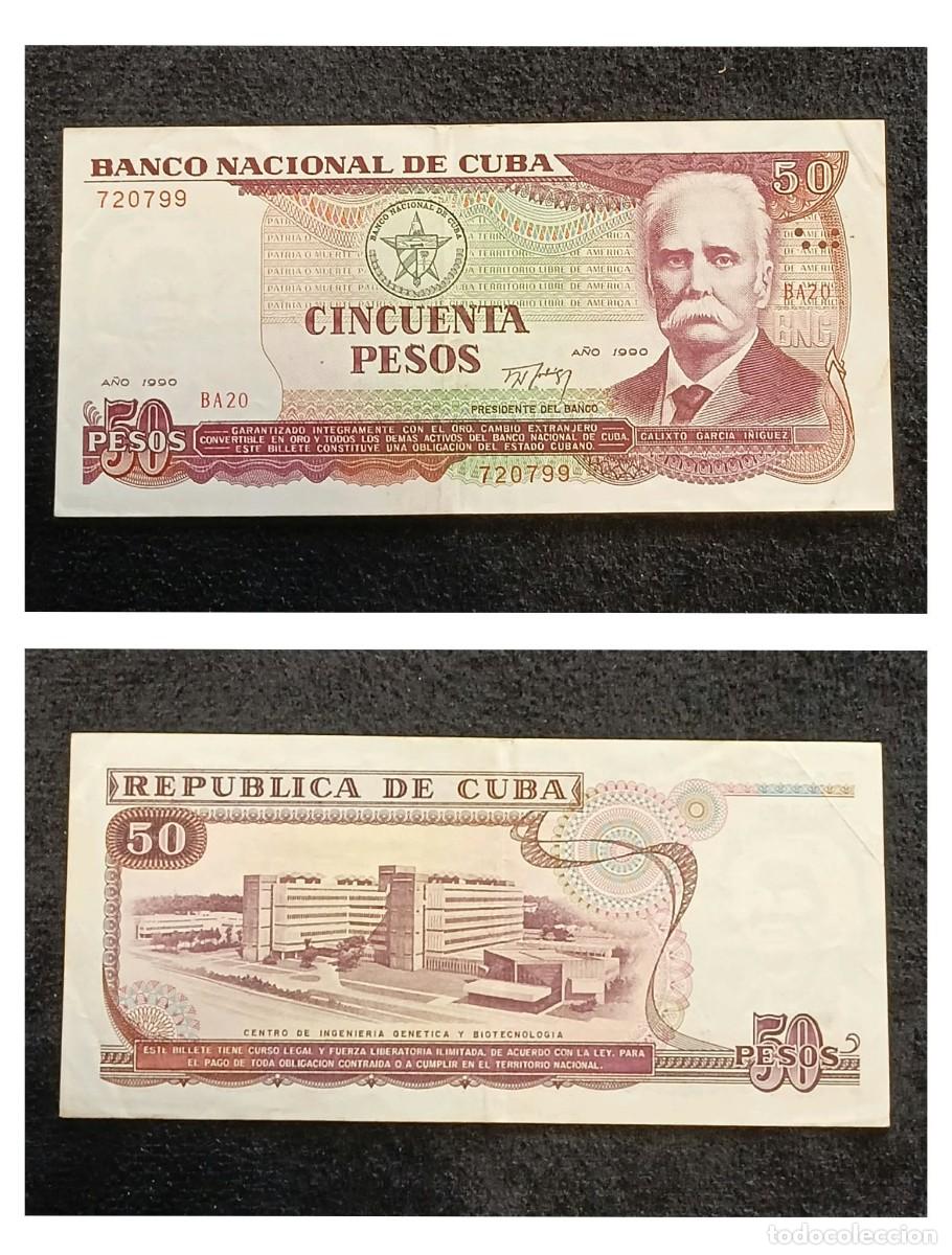 Billetes extranjeros: Cuba, Billetes de 50 Pesos, a&ntilde;o 1990