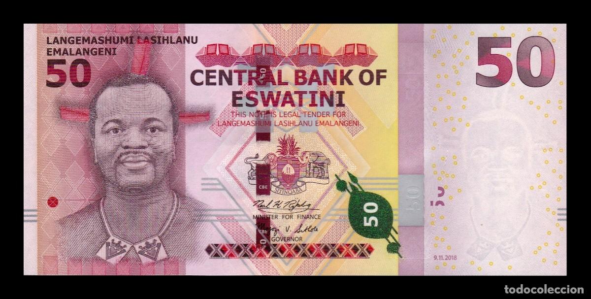 Billetes extranjeros: Suazilandia Eswatini 50 Emalangeni Mswati III 2018 Pick C44 Sc Unc