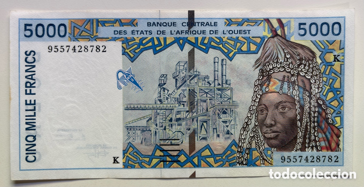 Billetes extranjeros: Billete ESTADOS AFRICA OCCIDENTAL 5000 Francos (1995) K ( SENEGAL) SC-