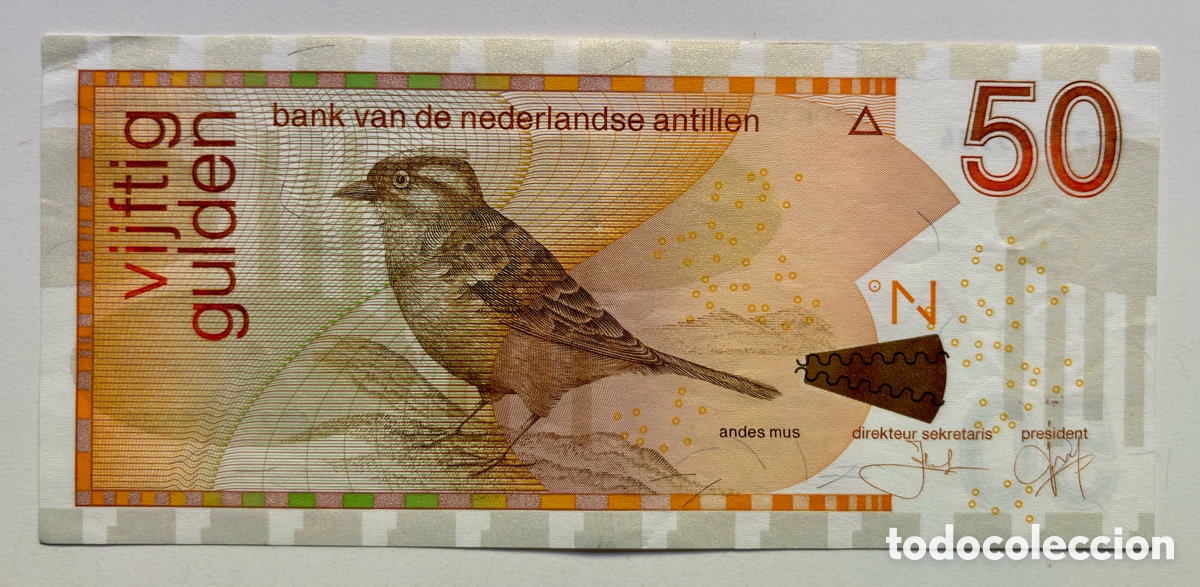 Billetes extranjeros: Billete ANTILLAS HOLANDESAS 50 Gulden 2013