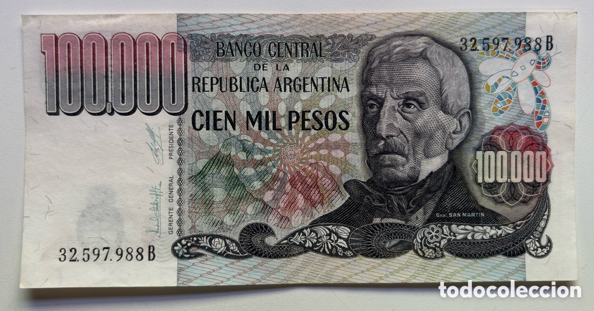 Billetes extranjeros: Billete ARGENTINA 100000 Pesos (1979-1983)