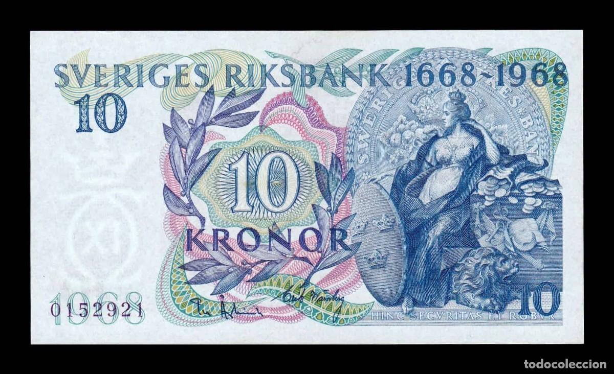 Notas Internacionais: Suecia 10 Kronor Conmemorativo 1968 Pick 56 Sc Unc