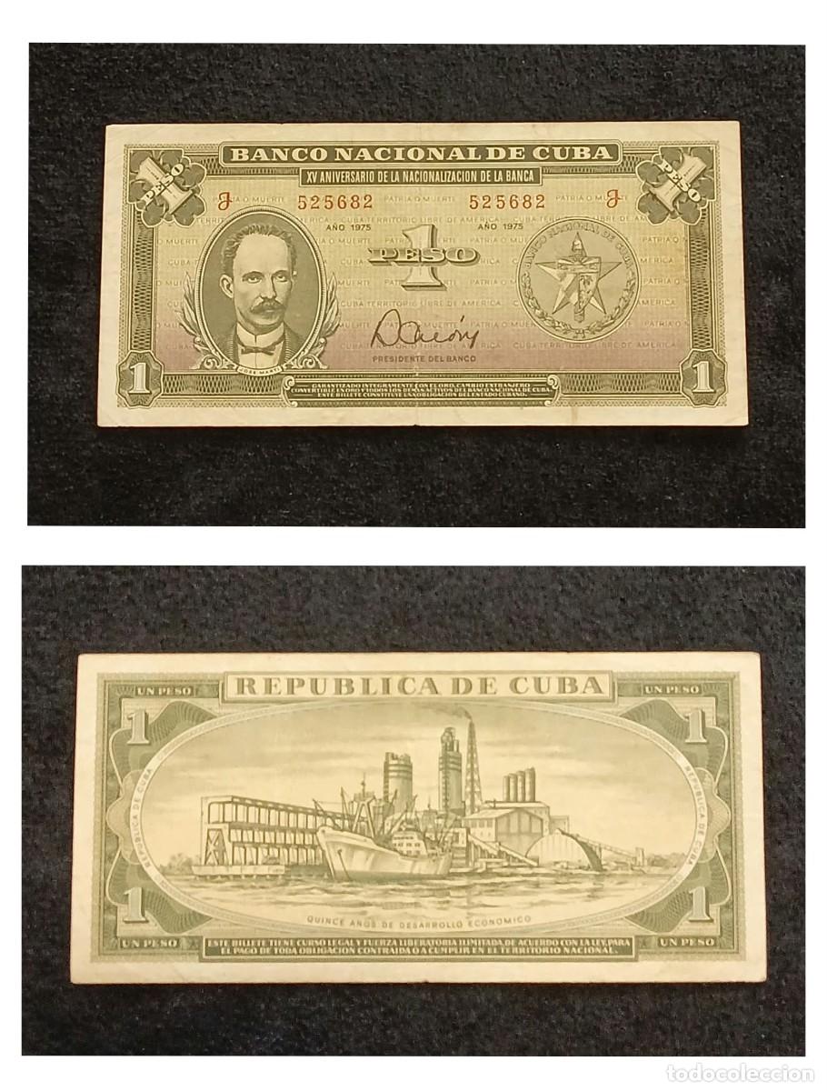 Billetes extranjeros: Cuba, Billete 1 Peso 1975.