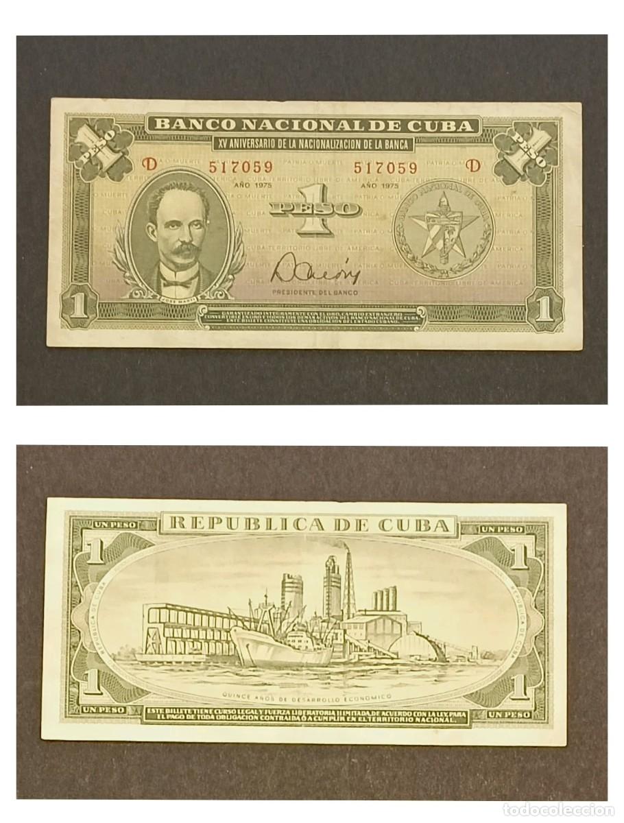 Billetes extranjeros: Cuba, Billete 1 Peso 1975.