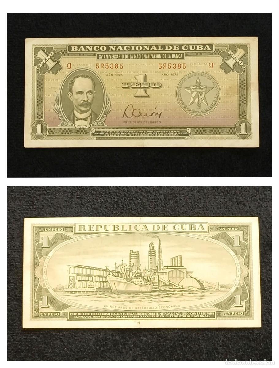 Billetes extranjeros: Cuba, Billete 1 Peso 1975.