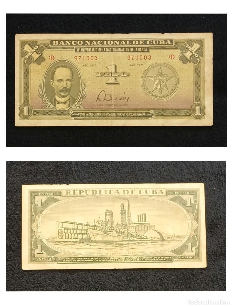 Billetes extranjeros: Cuba, Billete 1 Peso 1975.