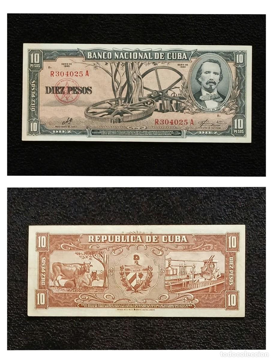 Billetes extranjeros: Cuba, Billete de 10 Pesos 1960. Firma Che