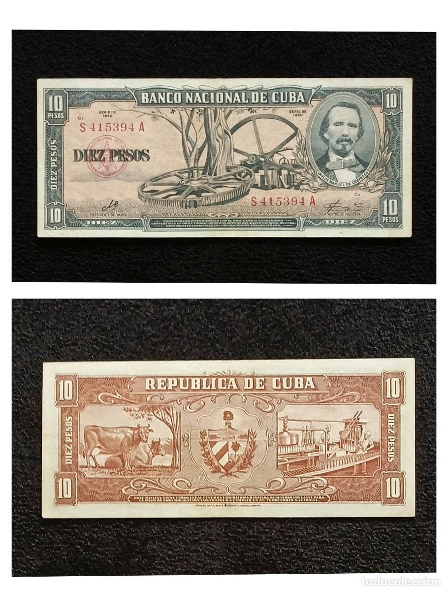 Billetes extranjeros: Cuba, Billete de 10 Pesos 1960. Firma Che