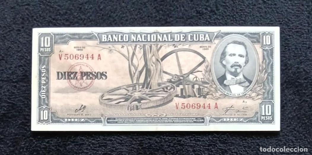 Billetes extranjeros: Cuba, Billete de 10 Pesos 1960. Firma Che