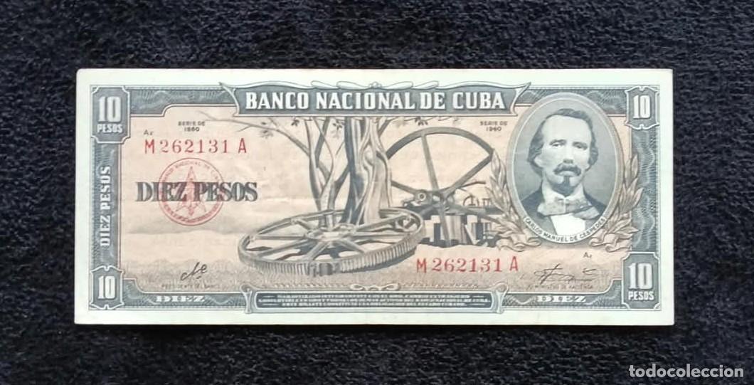 Billetes extranjeros: Cuba, Billete de 10 Pesos 1960. Firma Che