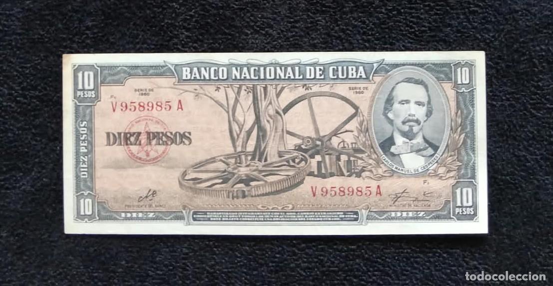Billetes extranjeros: Cuba, Billete de 10 Pesos 1960. Firma Che
