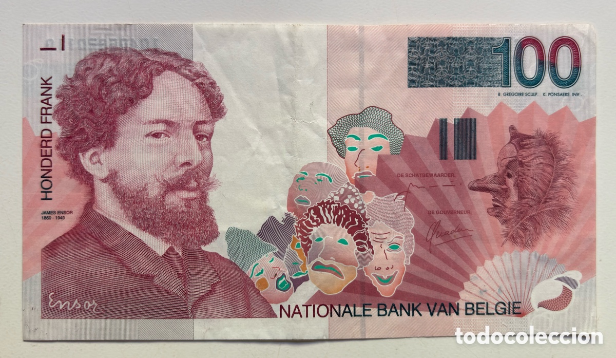 Billetes extranjeros: Billete BELGICA 100 Francos (1999-2001) . Francs