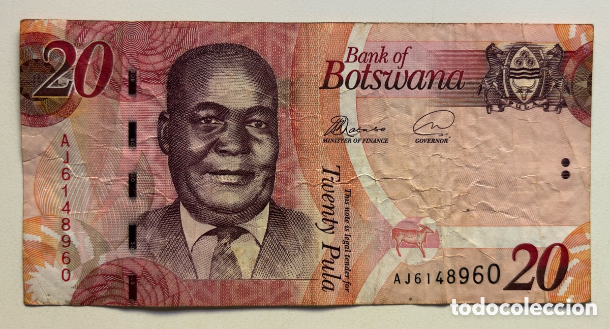 Billetes extranjeros: Billete BOTSWANA 20 Pula (2017)