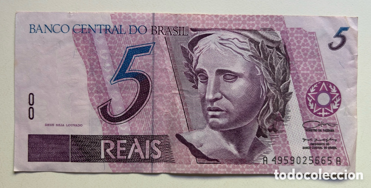 Notas Internacionais: Billete BRASIL 5 Reales (1994). Reais