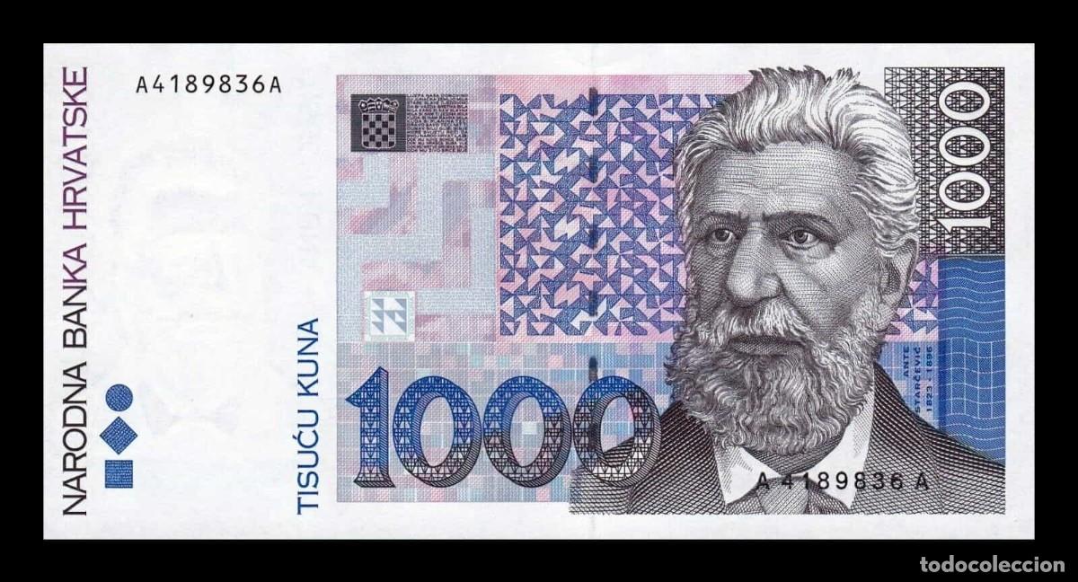 Billetes extranjeros: Croacia 1000 Kuna Ante Starcevic 1993 Pick 35 Serie AA Sc- aUnc