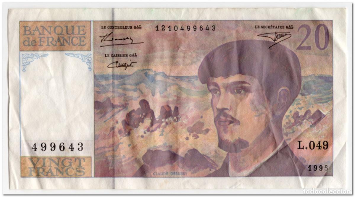 Billetes extranjeros: FRANCE,20 FRANCS,1995,P.151h,FINE