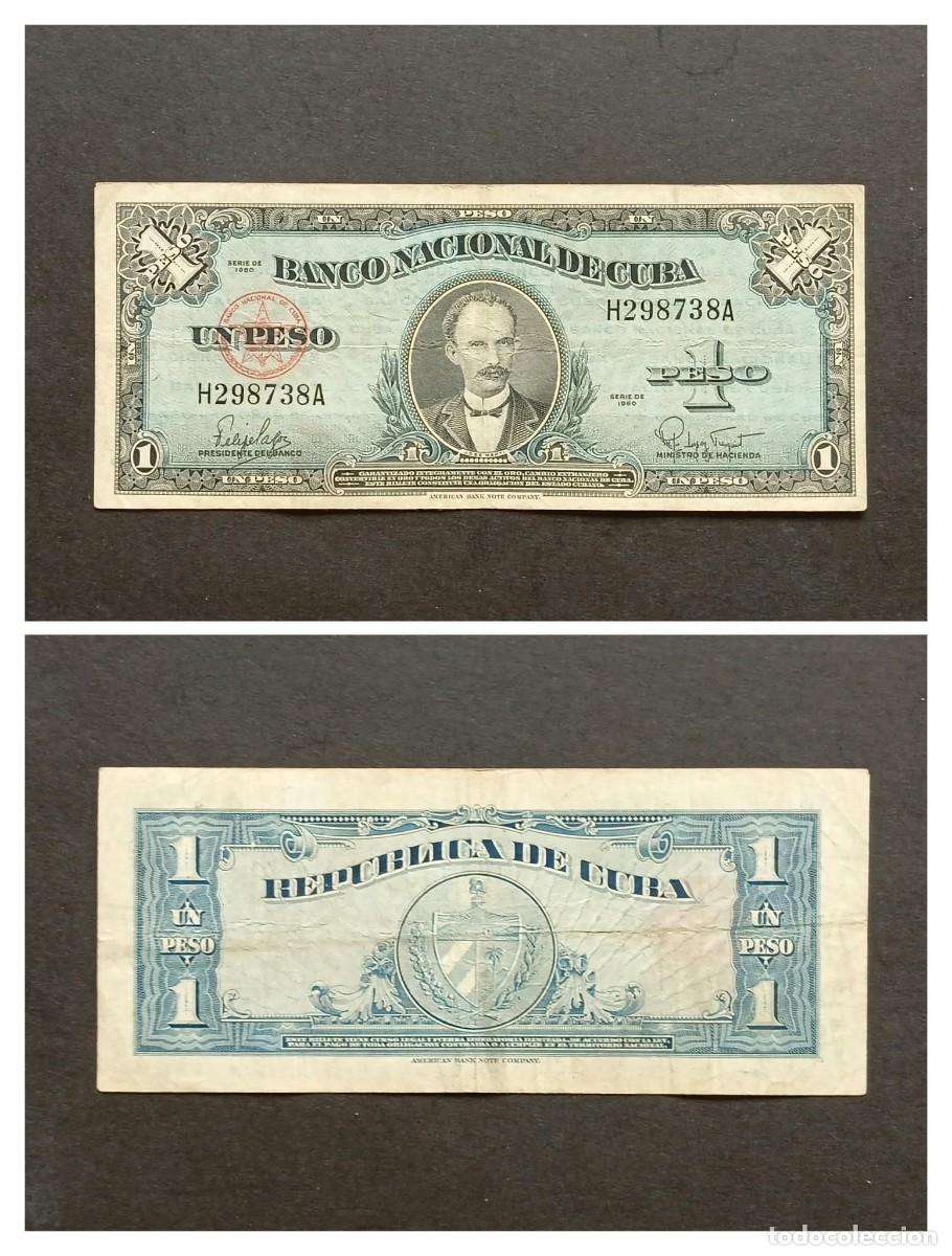 Billetes extranjeros: Cuba. Billetes 1 Pesos 1960 (Felipe Pazos)